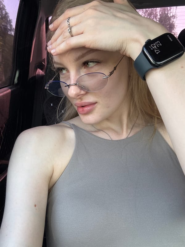 Woman takes car selfies in Perm, Russia