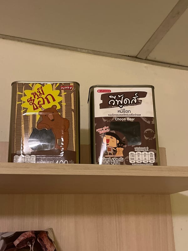 Personal collection of religious artifacts and merchandise documented in Thailand