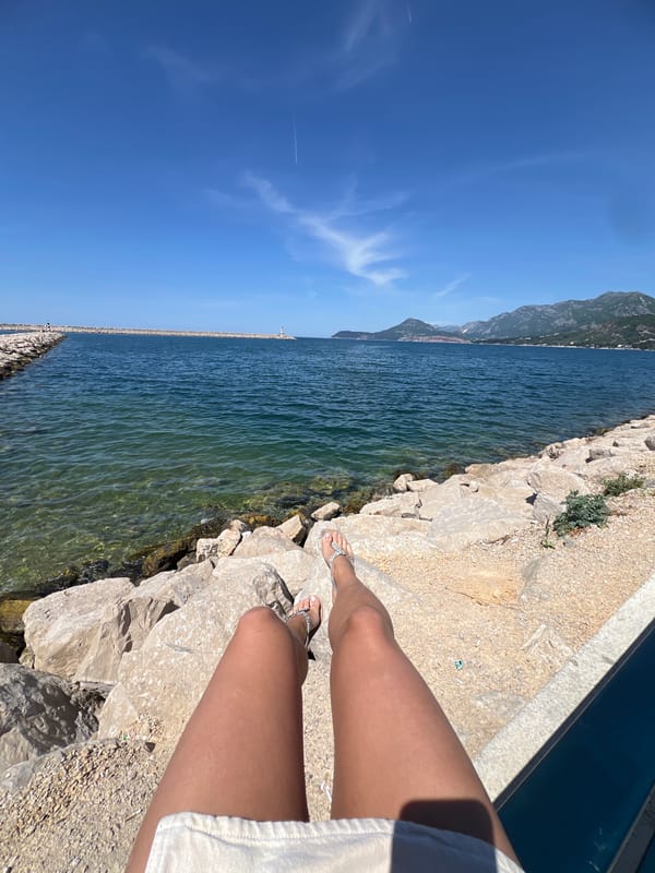 Person spotted on rocky shore in Šušanj Montenegro
