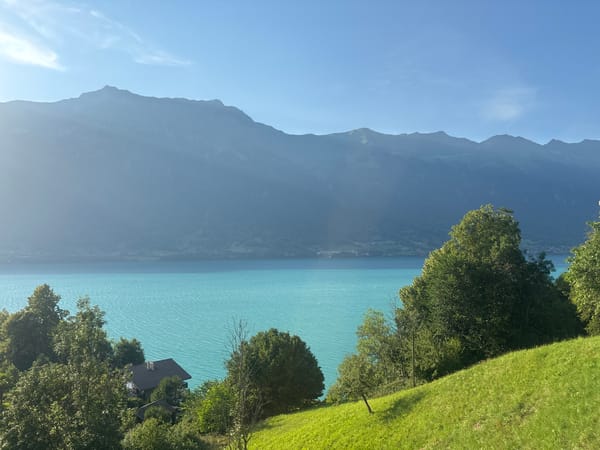 Golden hour at Lake Brienz in Iseltwald, Switzerland