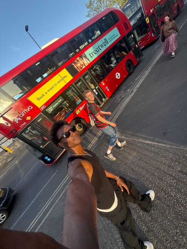 Selfie captured on London street shows two individuals