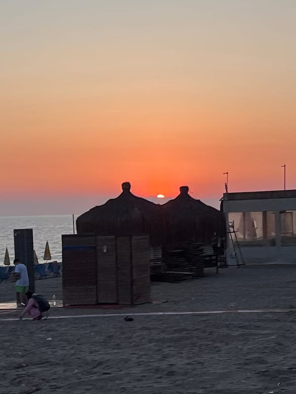 Sunset observed from multiple locations along Alanya beach