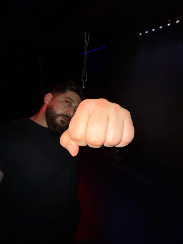 Individual's evening documented across boxing gym and Strasbourg locations