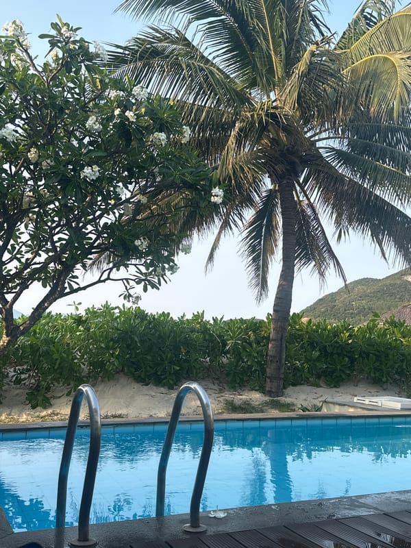 Poolside relaxation documented at resort property