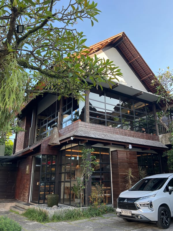 Modern building with traditional Indonesian elements spotted in Ubud