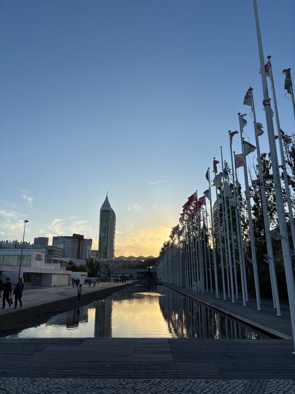 Lisbon waterfront scenes documented near Parque das Nações Friday afternoon