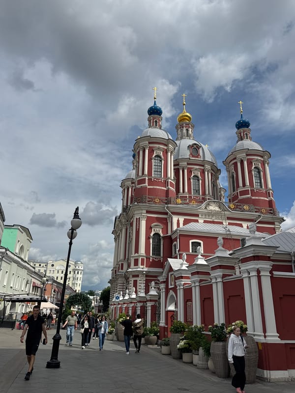 Around Moscow's Church of St. Clement on a July afternoon