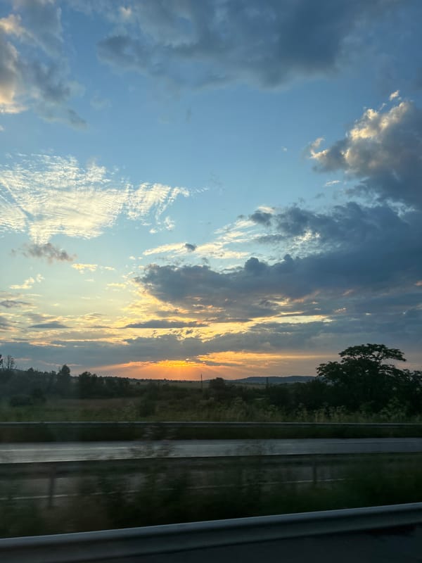 Sunset captured over rural Haskovo, Bulgaria countryside