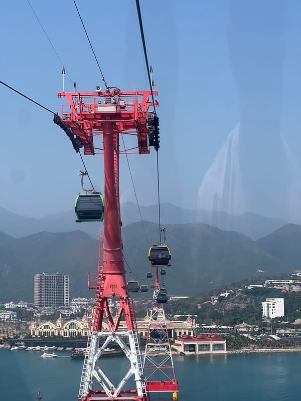Cable car system operates in Nha Trang, Vietnam