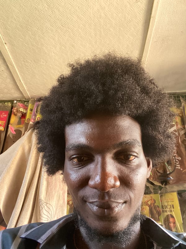 Man in patterned shirt spotted in Lagos retail store