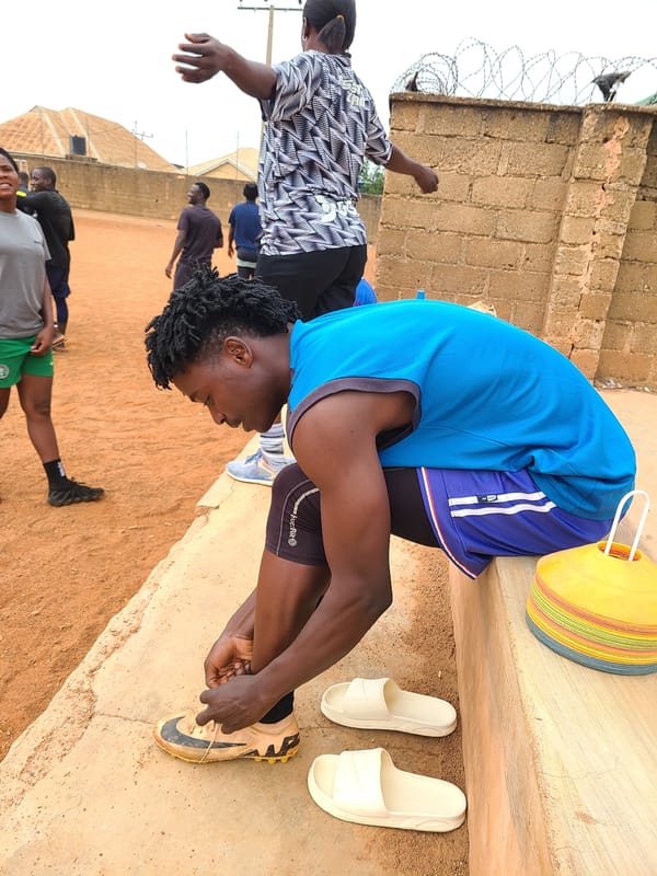 Morning soccer preparations and daily activities in Nigerian communities