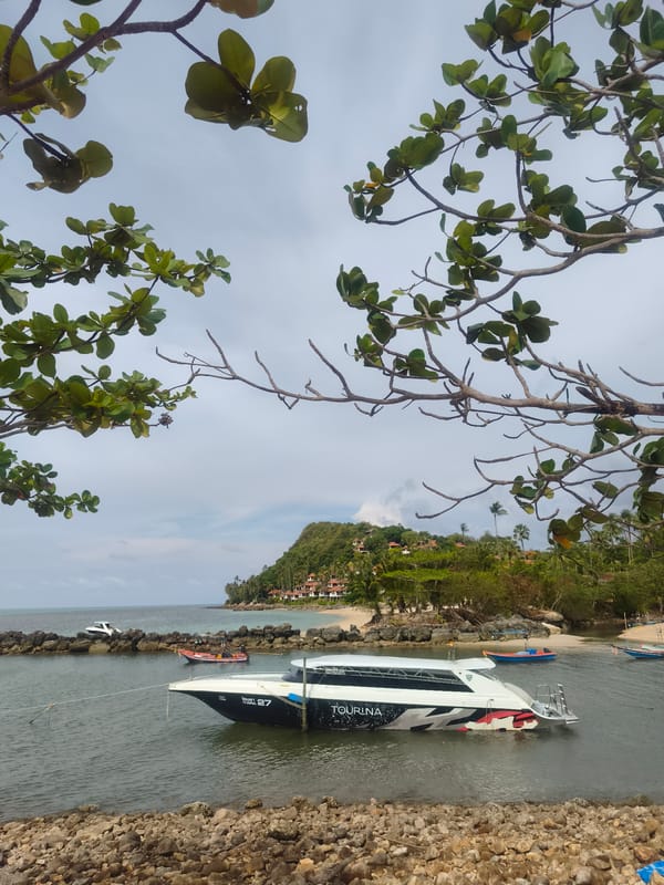 Morning beach scenes documented in Baan Tai, Thailand