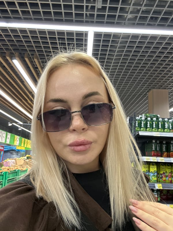 Woman shops at retail store in Megion, Russia