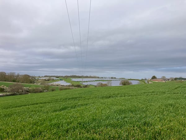 Solar farms observed in rural UK countryside near Wix, Bradfield