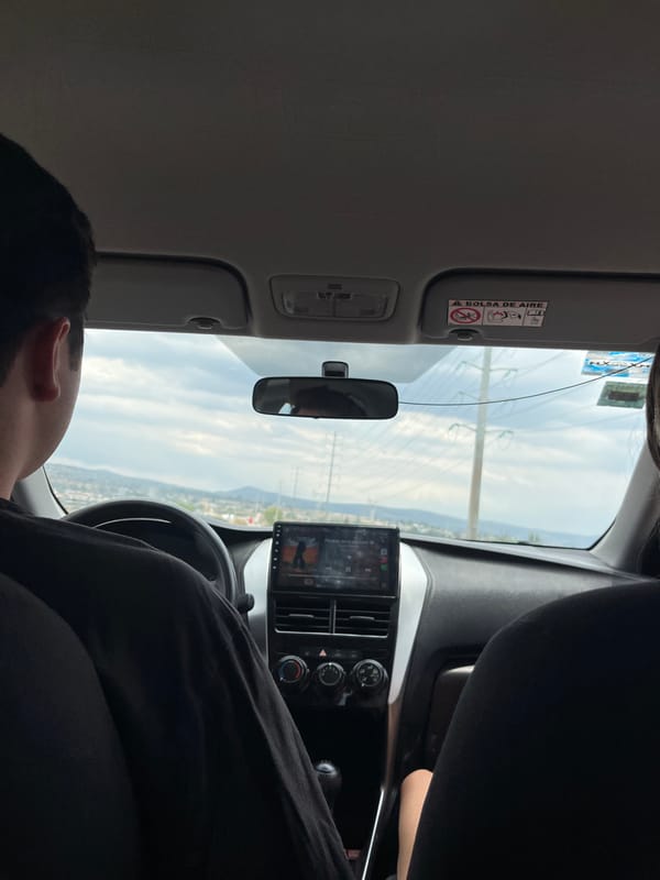 Man photographed as passenger in car in Mexico