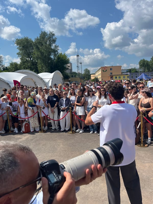 Sunny outdoor gathering near BNTU in Minsk