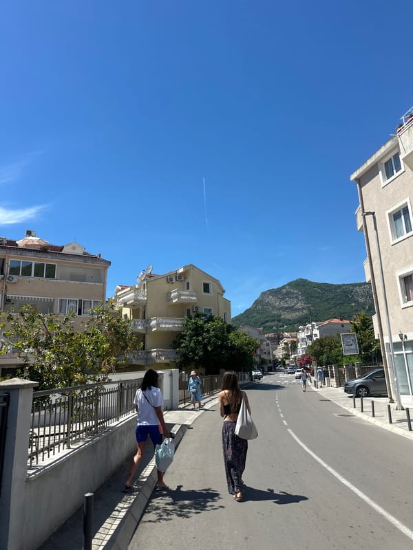 Summer afternoon exploring Budva streets and indoor roller skating