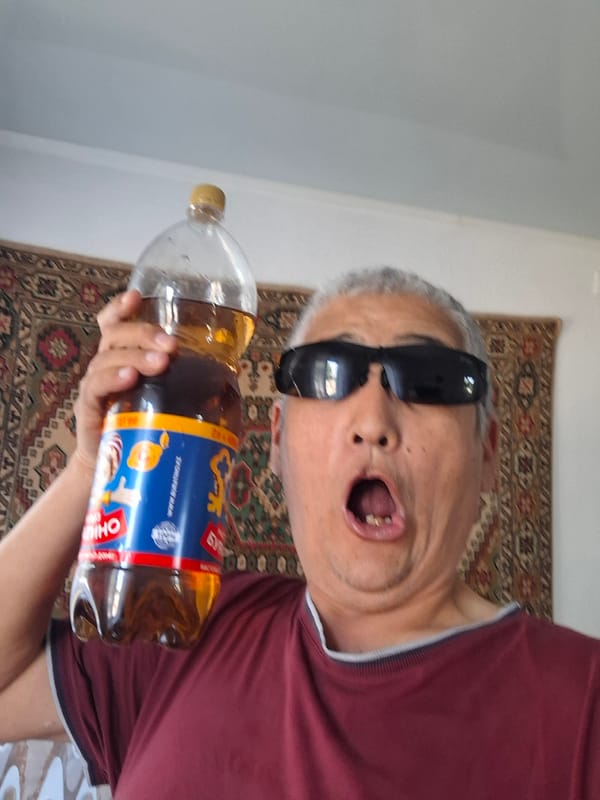 Buratino soda and tenge cash on display in Almaty
