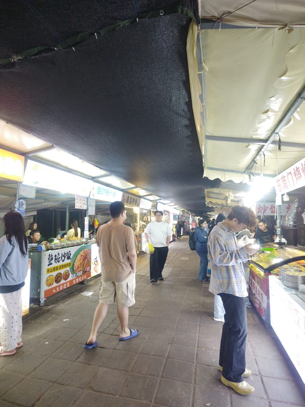 Evening food market bustles in Shapingba District, China