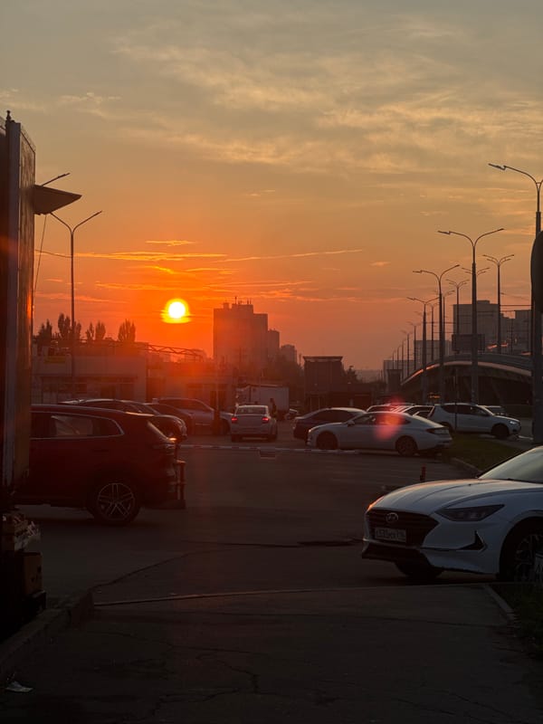 Sunset street scenes across Kazan, Russia