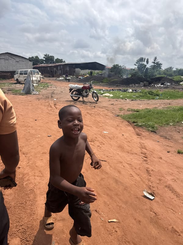 Market day in Onitsha — meat, grain, and street commerce