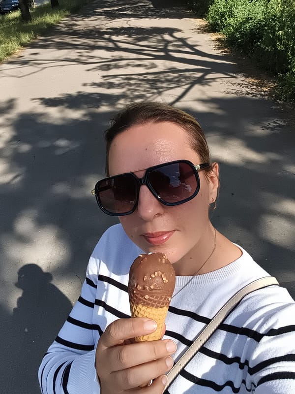 Ice cream and sunglasses on a summer day in Wrocław