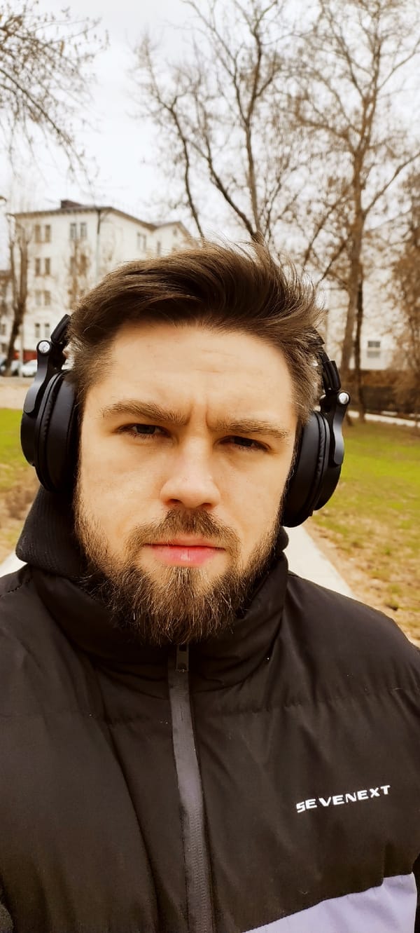 Portrait of contemplative young man photographed in Fryazino, Russia