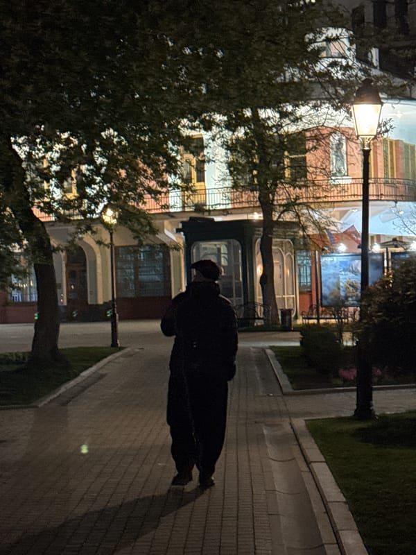 Nighttime urban walk documented through 15 witness memories