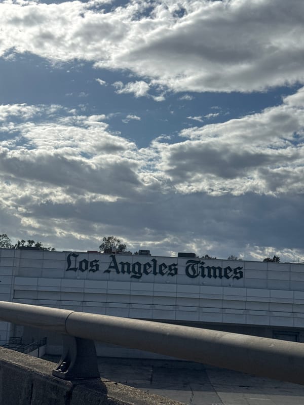 LA Times building facade documented in downtown Los Angeles