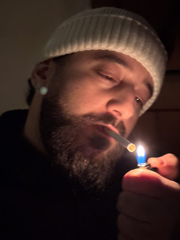 Evening routine captured: smoking, drinking, snacking in Strasbourg
