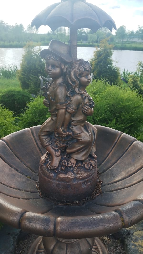 Visitor documents public art and swans in Khmilnyk, Ukraine