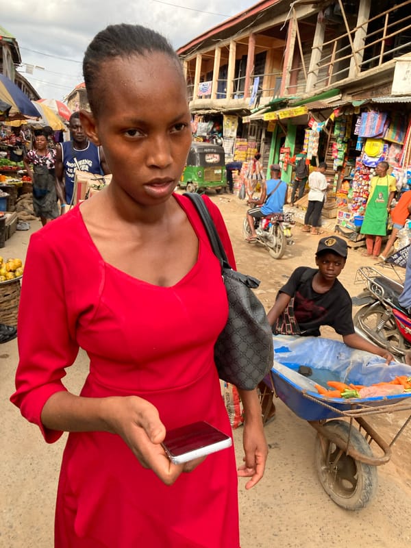 Daily life scenes captured in Nigerian marketplace street
