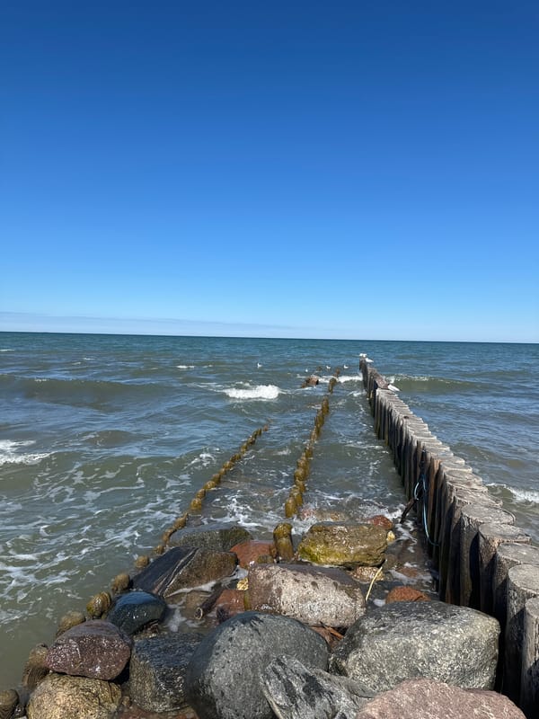 Visitor documents morning seaside stroll in Zelenogradsk, Russia