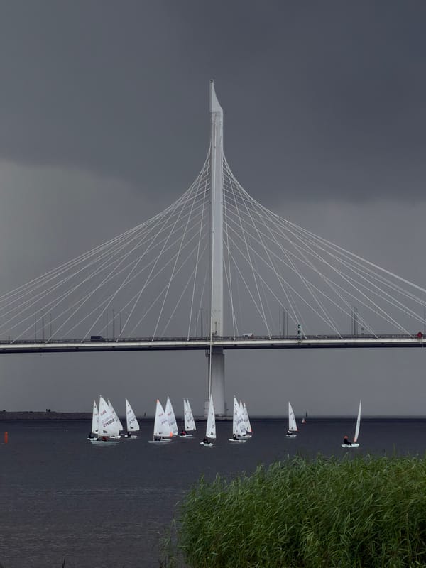 Sailboat racing, outdoor workouts, and volleyball on the Neva shore