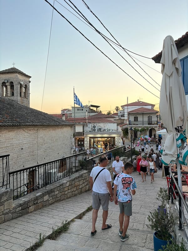Dinner at a seaside taverna in Kassandra, Greece