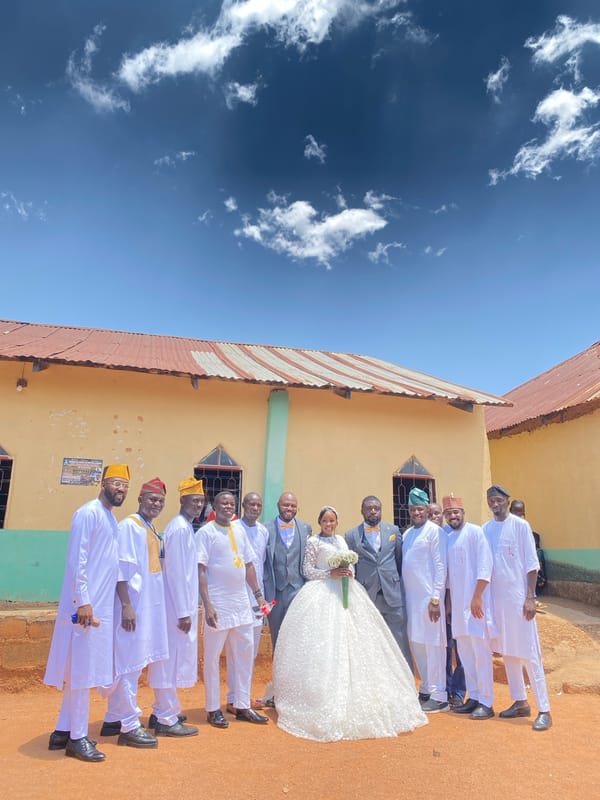 Wedding celebration documented in Vom, Nigeria with traditional attire