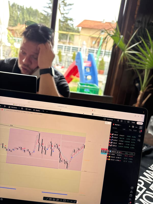 Trader monitors forex platform in Bania, Bulgaria