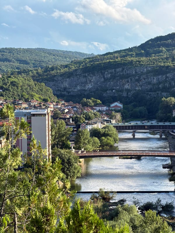 Scenic views captured of historic Lovech Bulgaria riverside town