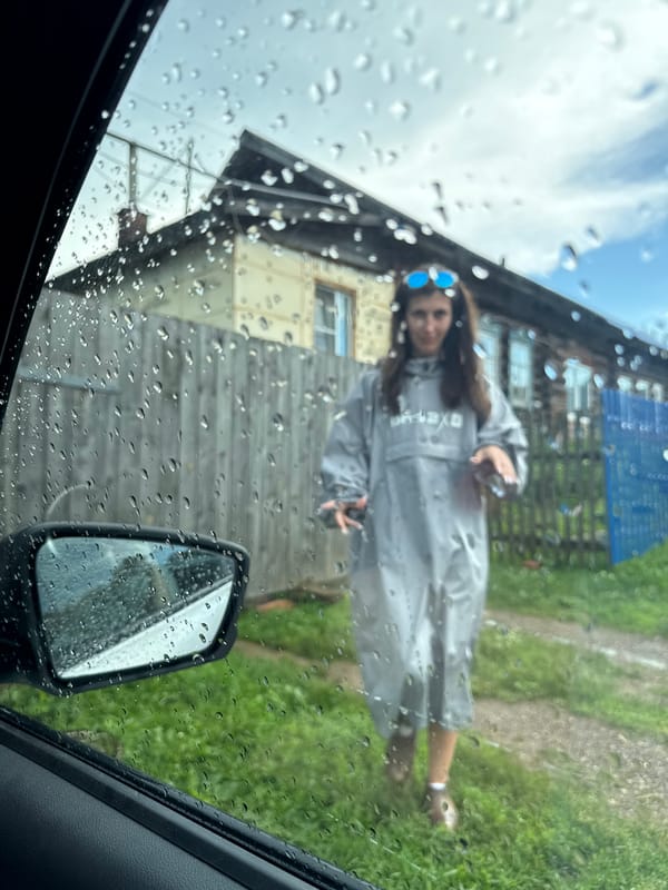 Rainy morning exploring a small Russian village, payphones and all