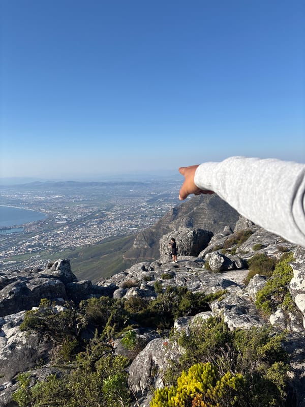 Table Mountain view captures Cape Town cityscape and harbor