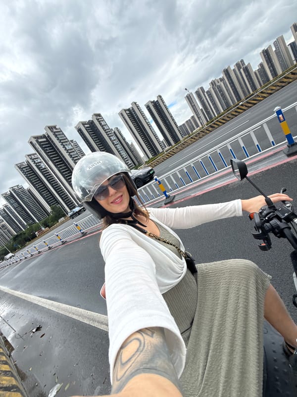 Wet morning commute through Huizhou's bridges and city streets