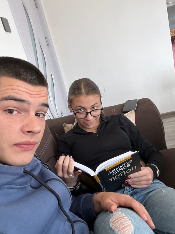 Young couple shares quiet Sunday afternoon in Bulgarian home