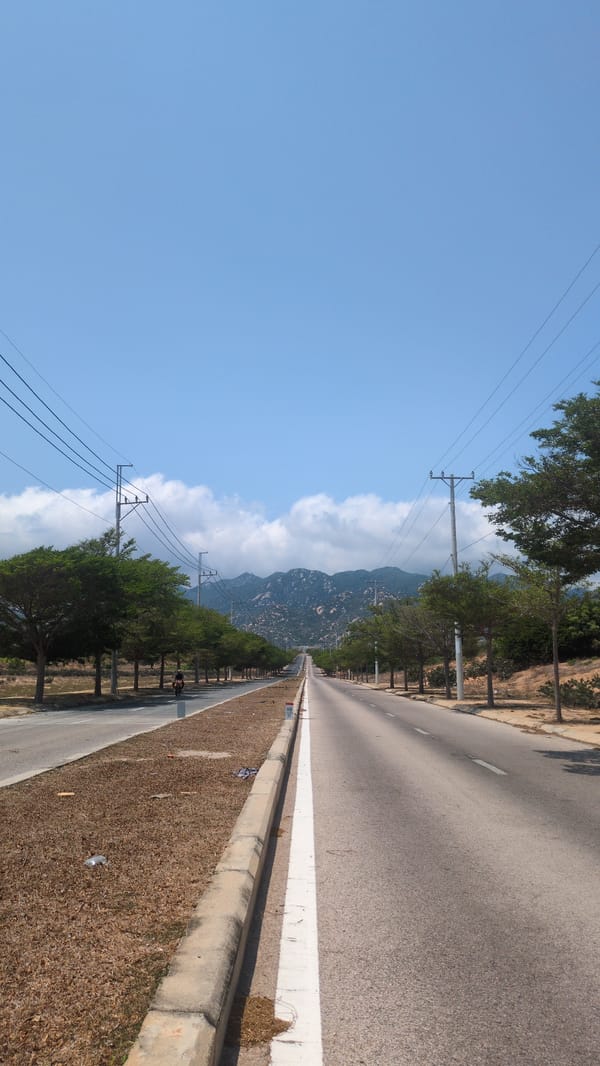 Clear mountain road documented in Phước Dinh, Vietnam