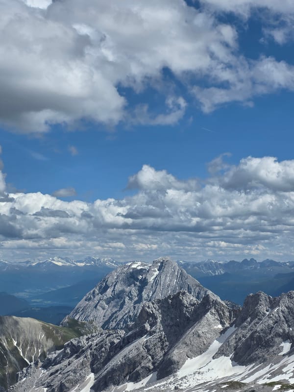 Bavarian Alps landscape near Garmisch-Partenkirchen with snow-dusted peaks