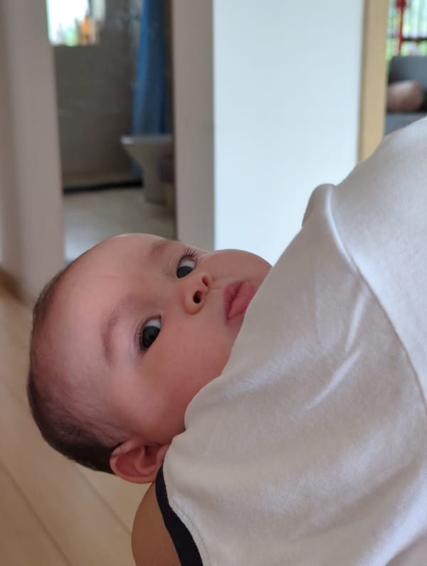 Baby observed suspended upside down indoors in Shunde District
