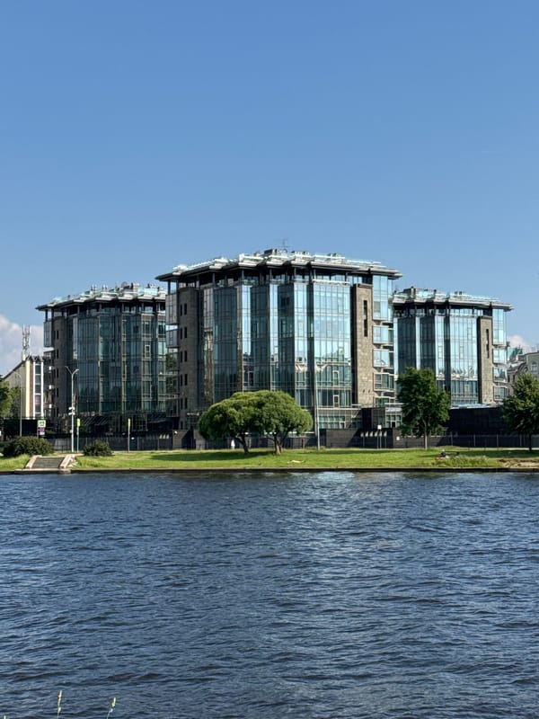 Warm afternoon along Saint Petersburg's riverside parks and embankments