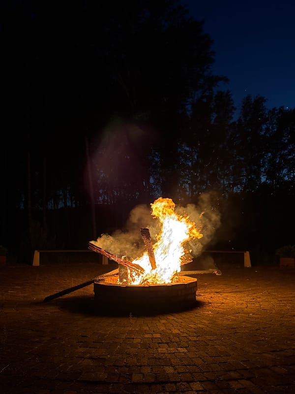 Evening bonfire gathering captured in Birobidzhan, Russia