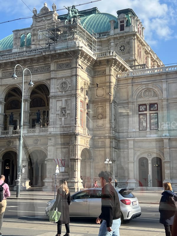 Morning street scenes captured near Vienna State Opera