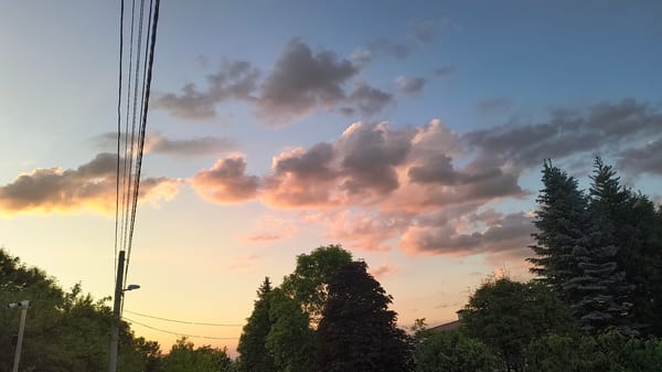Sunset observed over Sofia with orange-blue sky transition