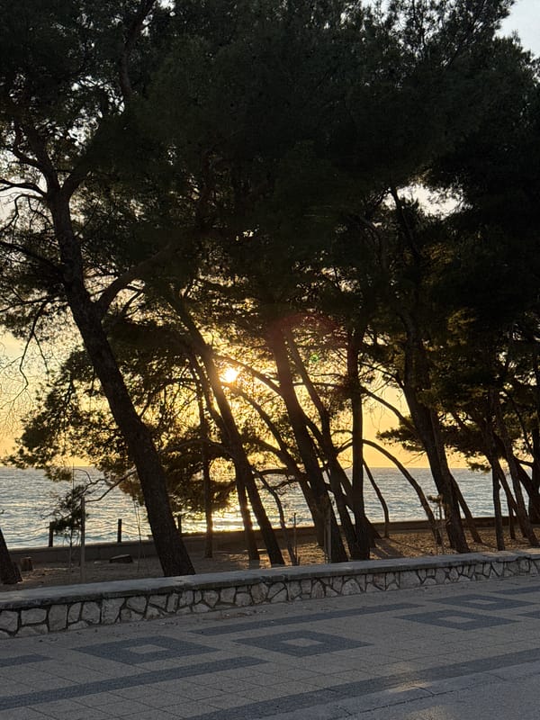 Sunset seaside views documented across Bar, Montenegro waterfront
